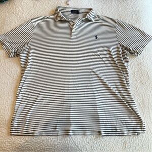 Ralph Lauren Men's Black and White Striped Polo Shirt
